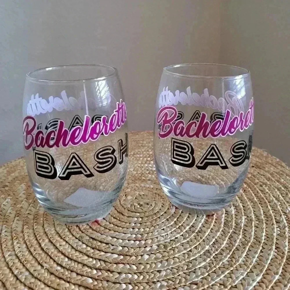 STEMLESS BACHELORETTE BASH WINE GLASS $10 Each - Picture 1 of 4